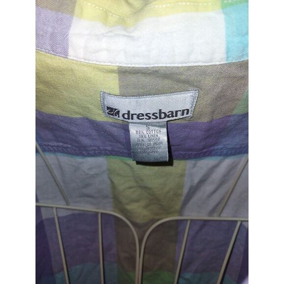 5/$25 Sz Sm Lavender Green Yellow Plaid Zipper Front Jacket Blazer Top Pockets - Picture 3 of 6